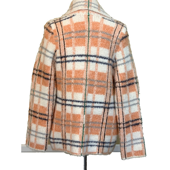 Soft Surroundings Briony Soft Plaid Jacket, ivory/orange, extra large - Picture 3 of 8
